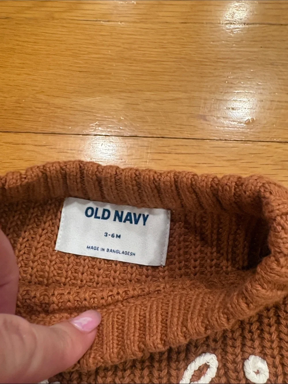 Old Navy Pumpkin Script Sweater - Rust